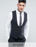 Noose & Monkey Super Skinny Suit Vest - Black