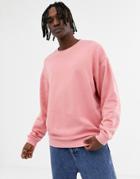 Asos Design Oversized Sweatshirt In Pink