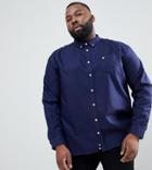 Lyle & Scott Plus Buttondown Logo Oxford Shirt In Navy - Navy