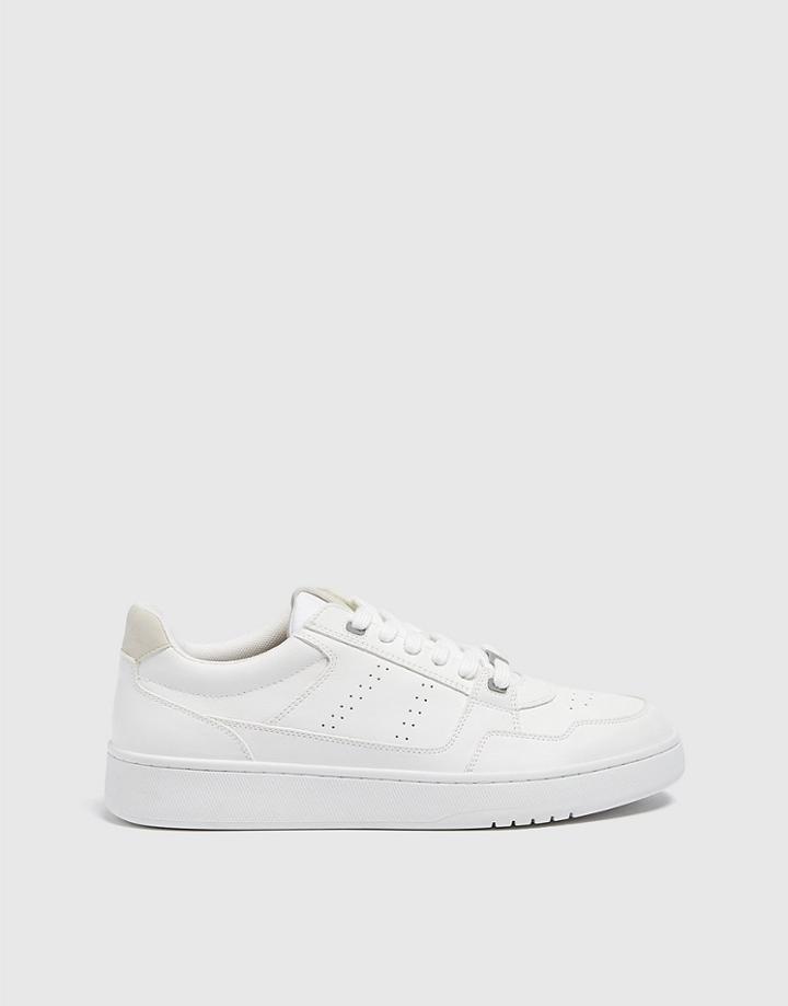 Pull & Pull & Bear Lace Up Chunky Sneakers In White