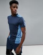 New Look Sport T-shirt With Color Block In Navy - Navy