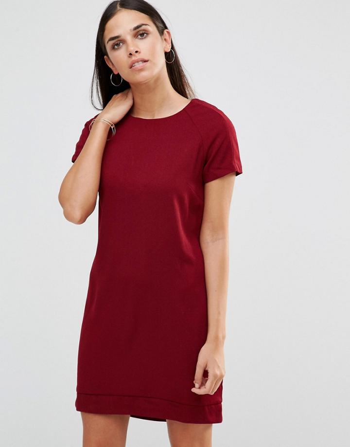 Ax Paris Shift Dress With Slight Dip Back - Wine