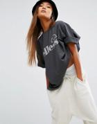 Ellesse Oversized T-shirt With Tonal Logo - Gray