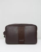 Paul Costelloe Leather Toiletry Bag In Brown - Brown