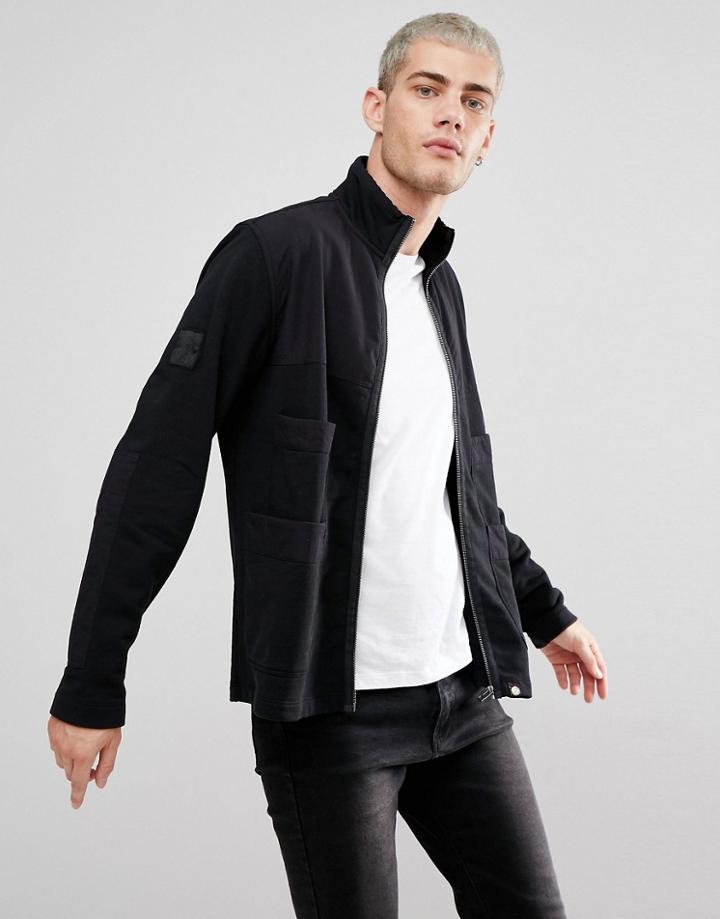 Pretty Green Newcroft Sweat In Black - Black
