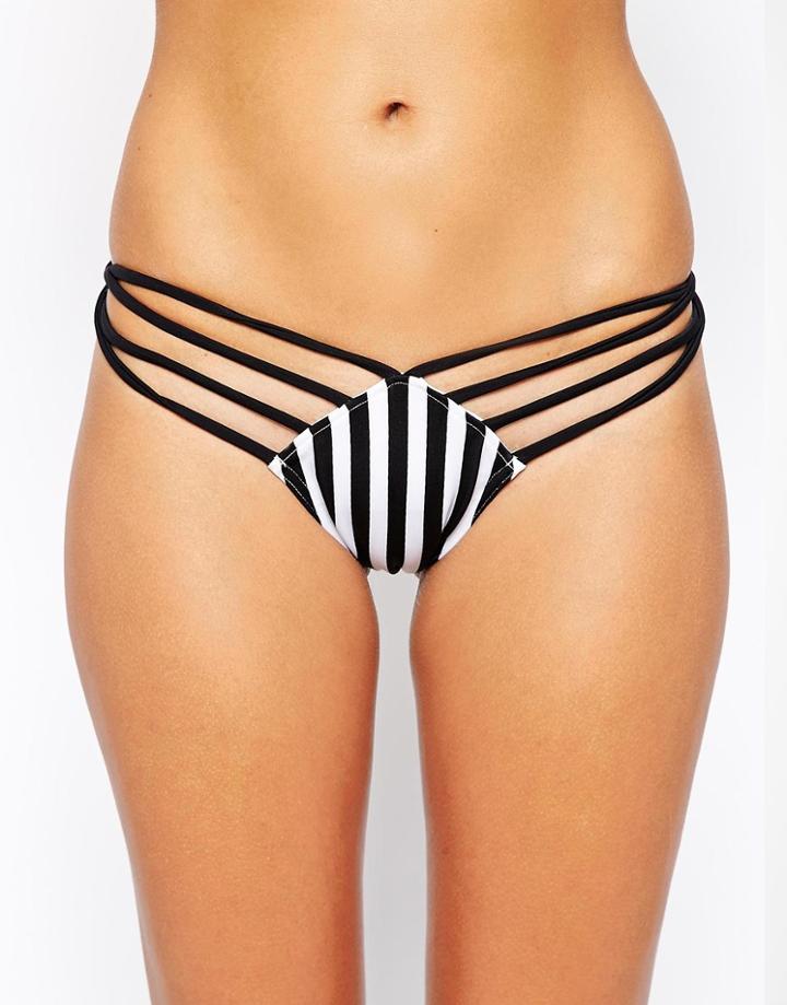 Asos Stripe Lattice Brazilian Bikini Bottom