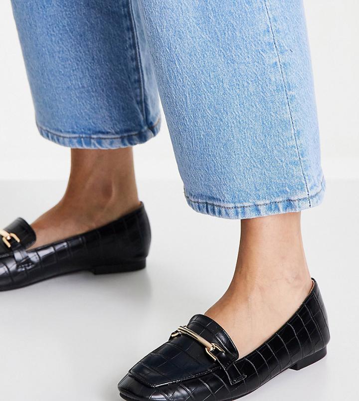 Raid Wide Fit Athen Flat Loafers In Black