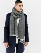Burton Menswear Scarf In Gray Herringbone - Gray