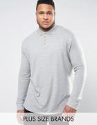 Duke Plus Polo With Long Sleeves In Gray - Gray
