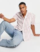 Levi's Short Sleeve Standard Fit Shirt In Pink Stripe