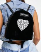 Love Moschino Heart Logo Backpack In Black
