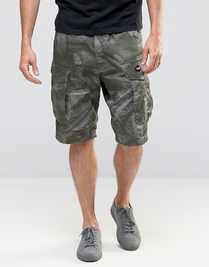 G-star Rovic Loose Cargo Shorts Bird Camo Print - Green