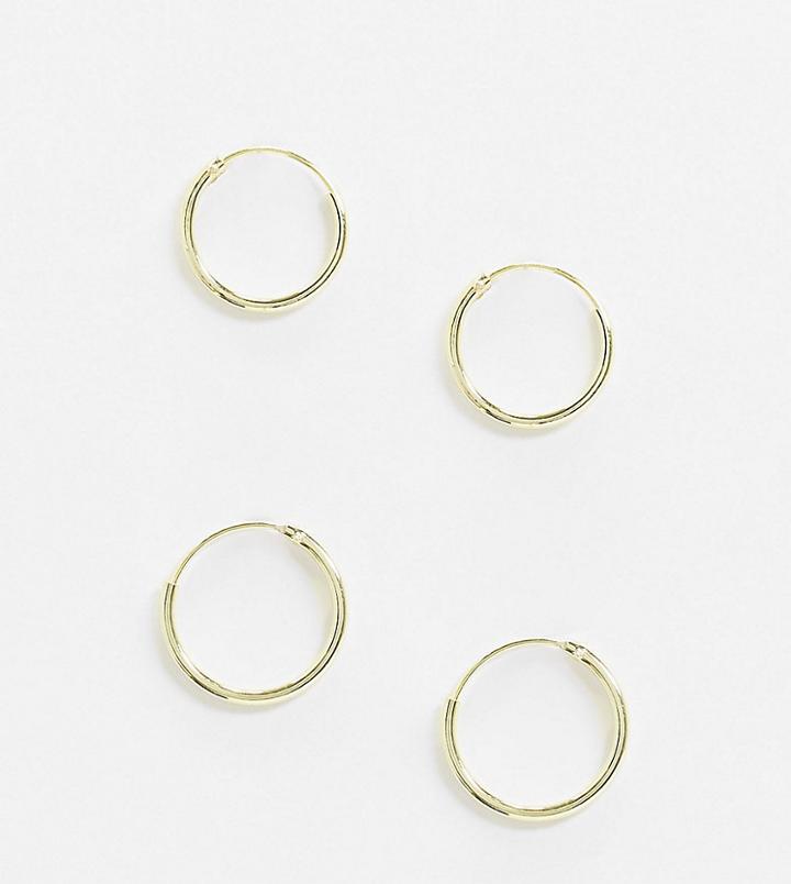 Kingsley Ryan Exclusive 12mm Mini Hoop Earrings Set In Sterling Silver Gold Plate