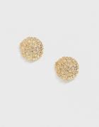 Asos Design Stud Earrings In Textured Design In Gold Tone - Gold