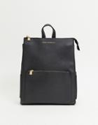 French Connection Oversized Zip Backpack In Black