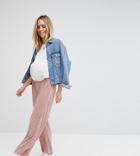 Asos Maternity Pleated Plisse Culotte Pants - Pink