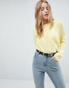 Brave Soul Pawsey Sweater With Wide Sleeves - Yellow