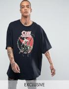 Reclaimed Vintage Inspired Ozzy Osbourne Super Oversized Band T-shirt In Black - Black