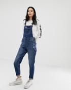 Hollister Crop Boyfriend Overall - Blue