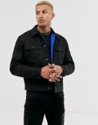 Asos Design Oversized Reversible Jacket In Black And Blue - Black