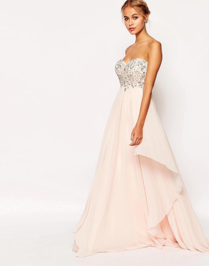 Ashley Roberts For Key Collections Allure Bandeau Maxi Dress - Pink