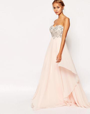 Ashley Roberts For Key Collections Allure Bandeau Maxi Dress - Pink