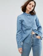 Weekday Slim Denim Shirt - Blue