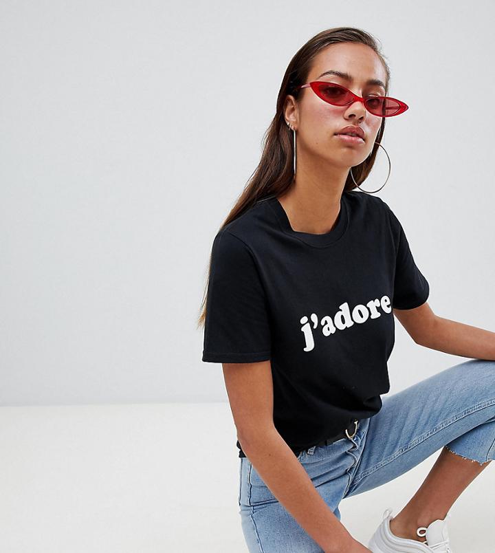Boohoo J'adore T-shirt - Black