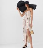 River Island Cami Dress With Side Split In Stripe - Red