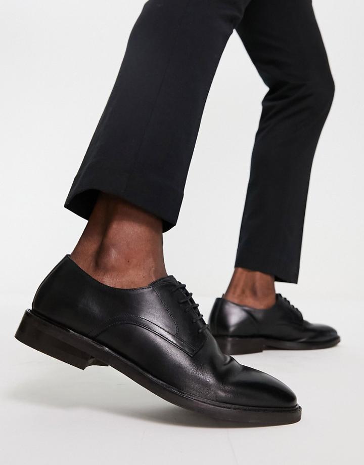 River Island Lace Up Derby Shoes In Black