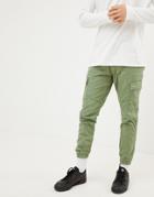 Esprit Slim Fit Cargo Pants In Khaki - Green