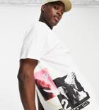 New Look Oversized 'skies' Printed T-shirt In White