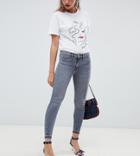 River Island Petite Molly Skinny Jeans In Gray - Gray