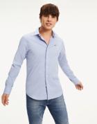 Tommy Jeans Slim Fit Stretch Shirt In Blue-blues