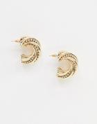 Asos Design Earrings In Triple Twist Hoop Design In Gold - Gold