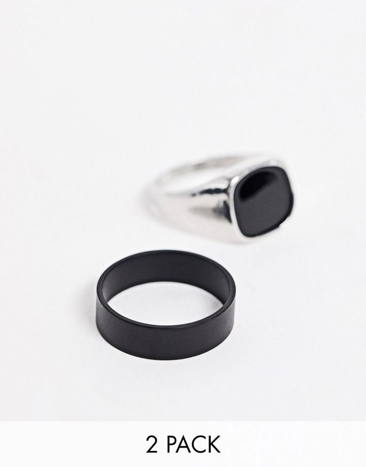Designb Ring 2 Pack In Black