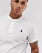 Polo Ralph Lauren Pique Henley T-shirt With Player Logo In White