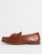 Topman Tan Real Leather Mobsley Tassel Loafers-brown