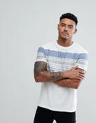 Boss Striped Textured T-shirt In White - White