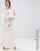 Asos Petite Embroidered Kimono Maxi Dress - Multi