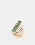 Asos 70's Semi Precious Multi Stone Ring - Green