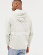 Asos Design Oversized Hoodie With Back Print In Noodle-beige