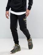 Bando Mesh Gold Foil Printed Slim Fit Joggers - Black