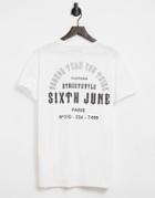 Sixth June Sooner Than You Think Back Print T-shirt In White