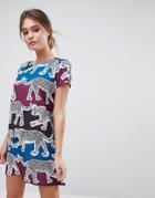 Liquorish Cheetah Print Shift Dress - Multi