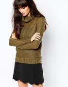 Vero Moda Seam Front Turtleneck - Khaki