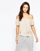 Minimum Ulle Off The Shoulder Top - Dusty Sand