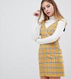 Miss Selfridge Petite Check Dress In Yellow - Multi