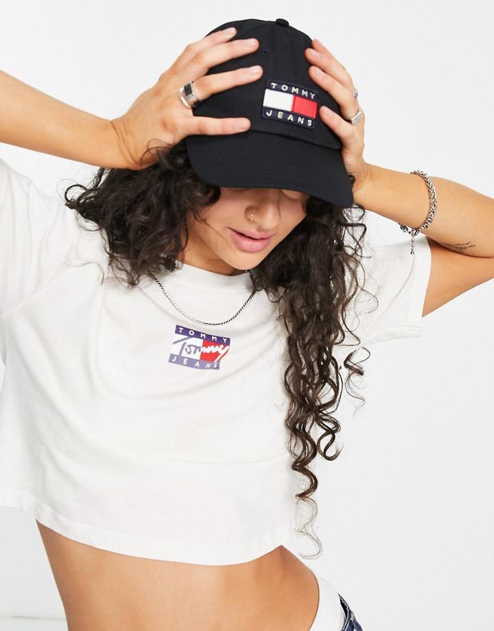 Tommy Jeans Organic Cotton Heritage Logo Cap In Black