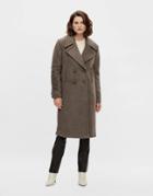 Y.a.s Double Breasted Coat In Brown